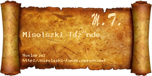 Misolszki Tünde névjegykártya